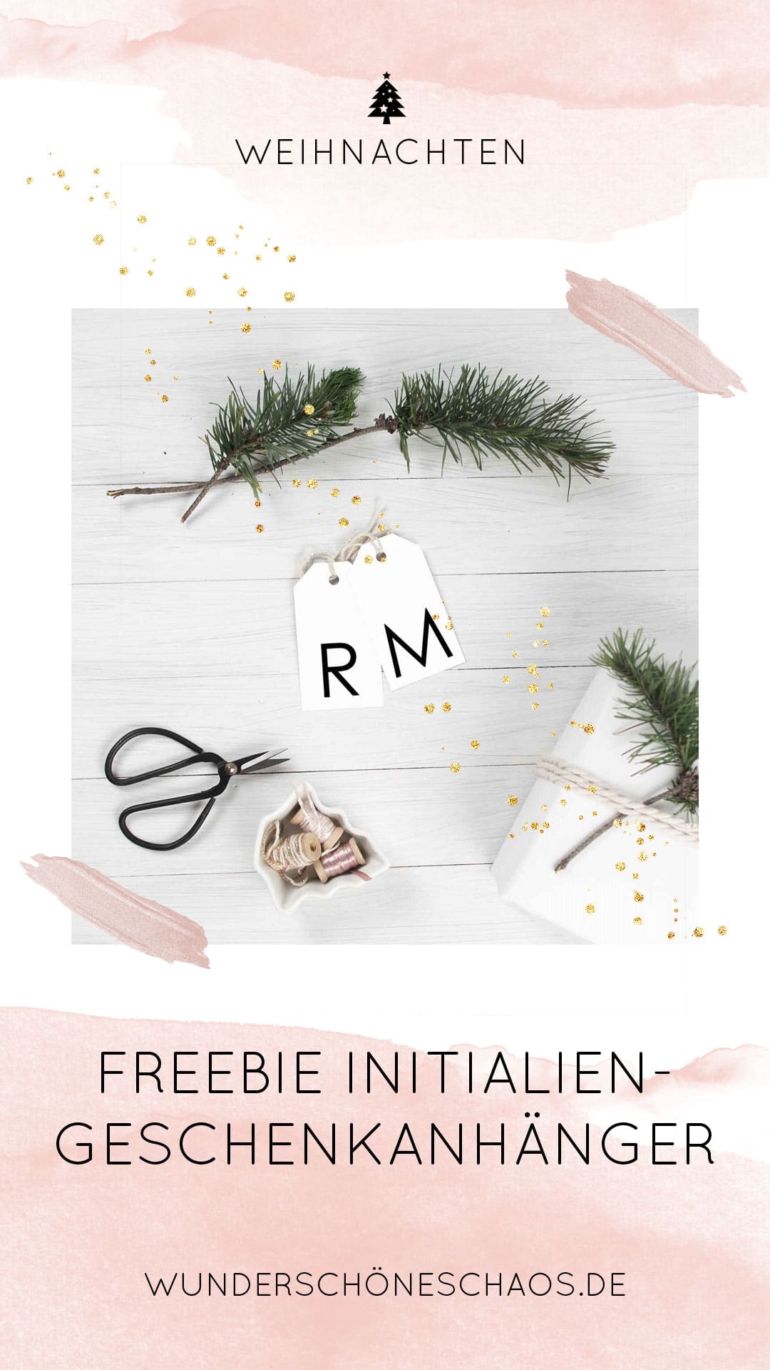 Initialien-Geschenkanhänger zum Ausdrucken