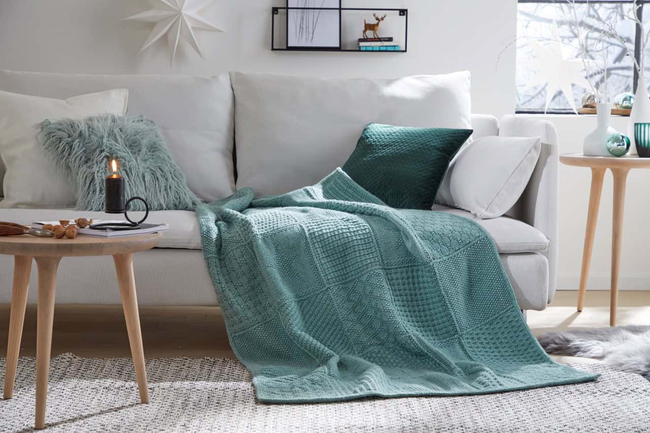 Plaid – gestrickte Musterdecke: der ARD Buffet Weihnachts-Knit-a-Long 2018