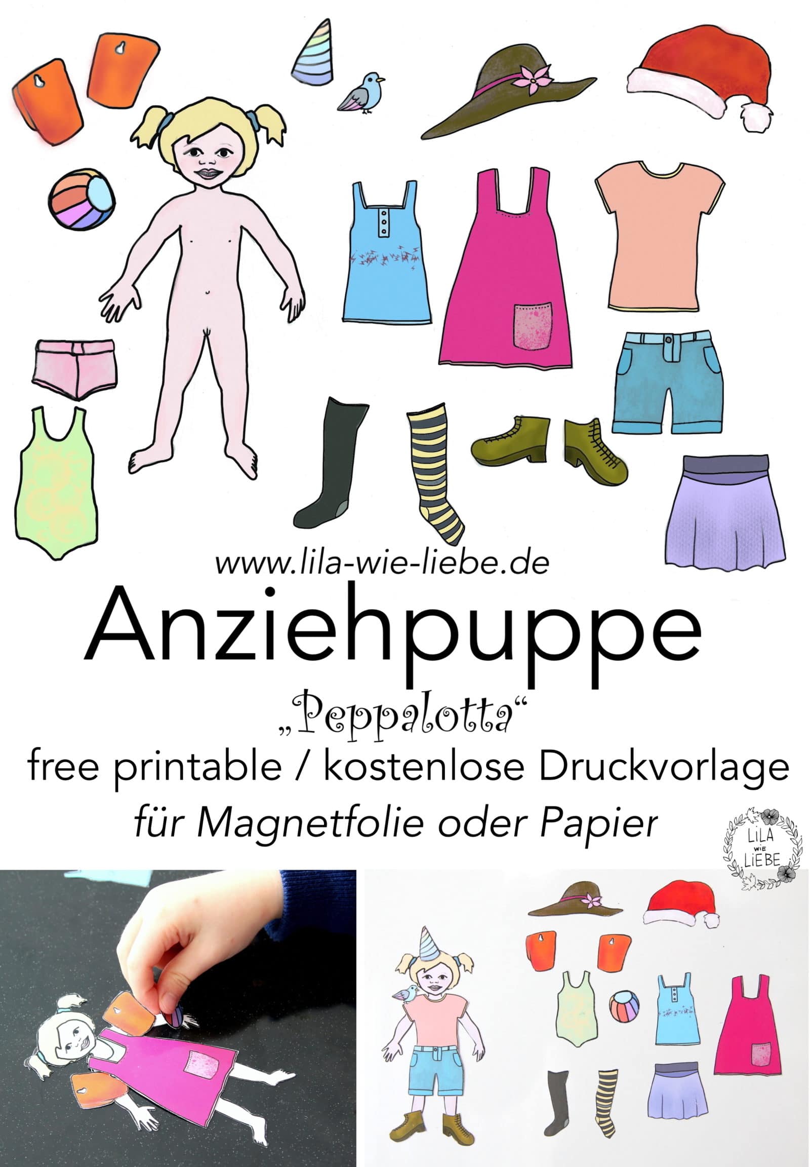 Anziehpuppen Bastelvorlage - Anziehpuppen 60er Papierpuppen Anziehen Puppen : Oder ihr malt die ...