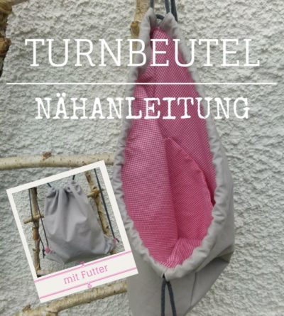 Gratis Anleitung: Turnbeutel mit Futter nähen