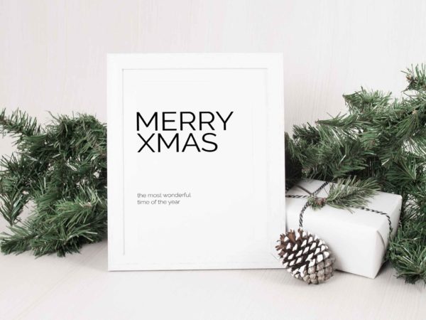 Minimalistisches Weihnachtsbild zum gratis Download