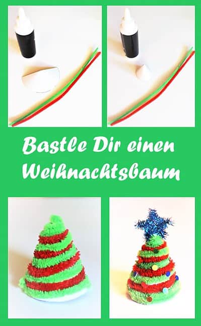 Bastle einen kleinen Weihnachtsbaum aus Pfeifenputzern/Chenilledraht
