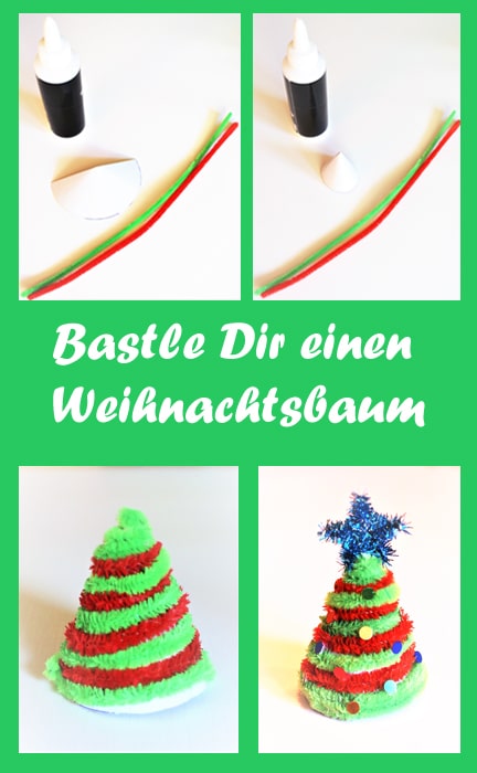 Bastle einen kleinen Weihnachtsbaum aus Pfeifenputzern/Chenilledraht