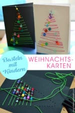 grafische Weihnachtskarten: Advents-Basteln mit Schulkindern