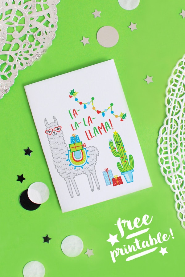 DIY LAMA-WEIHNACHTSKARTE BASTELN / FREE PRINTABLE