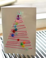 grafische Weihnachtskarten: Advents-Basteln mit Schulkindern
