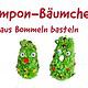 Pompon-Bäumchen aus Wolle basteln