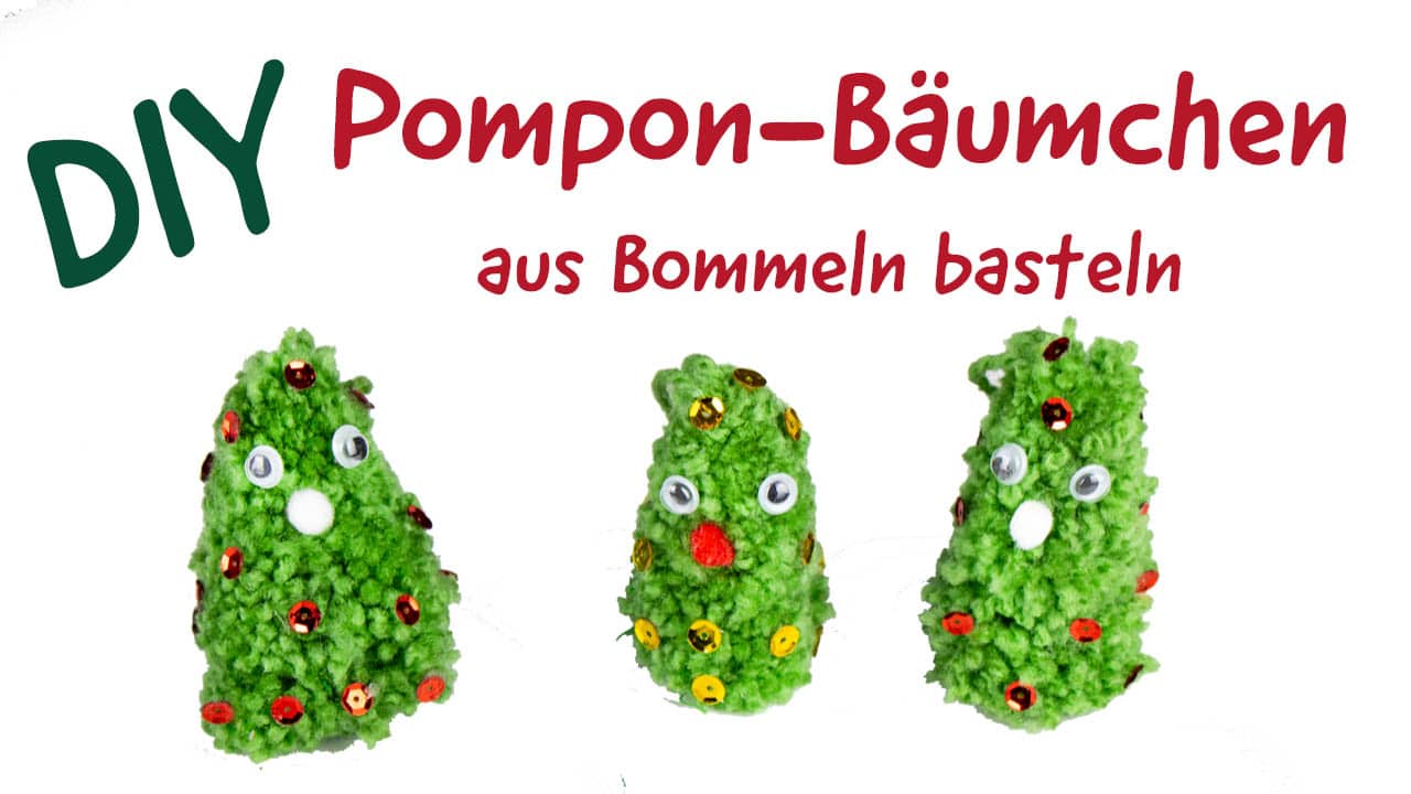 Pompon-Bäumchen aus Wolle basteln