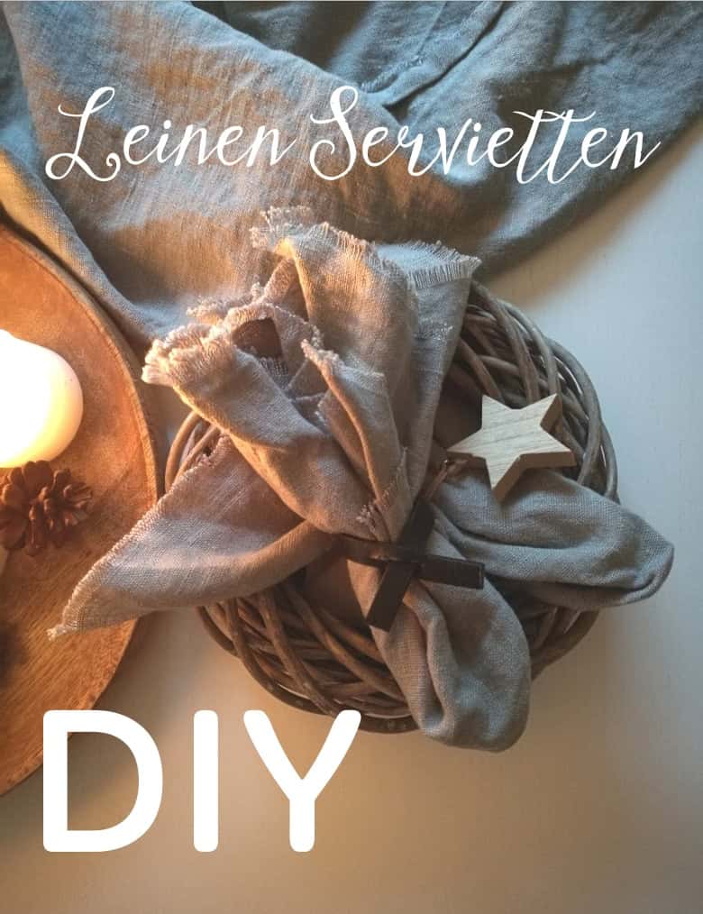 Leinen Servietten und Serviettenringe