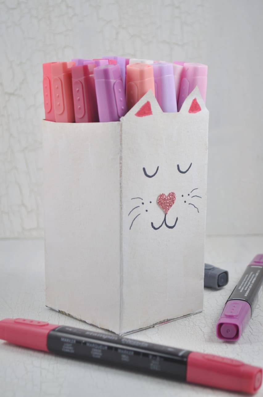 Stiftehalter im Katzenlook – Upcycling