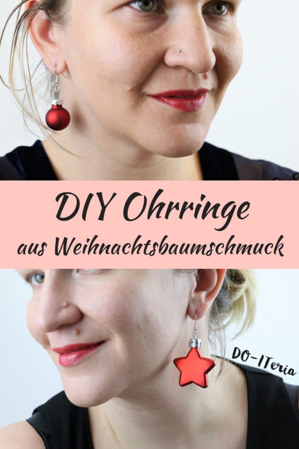 Festliche Ohrringe aus Weihnachtsbaumschmuck