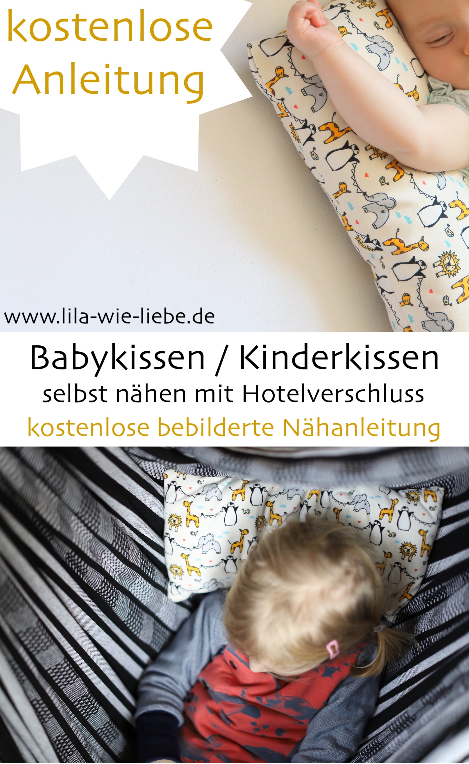 Babykissen / Kinderkissen nähen – kostenlose Anleitung