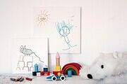 Leinwand mit Kinderzeichnung besticken