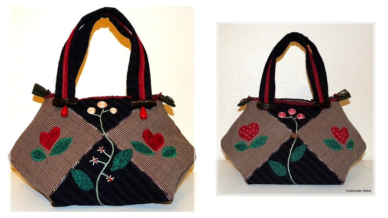 Upcycling Kleine Patchwork Handtasche