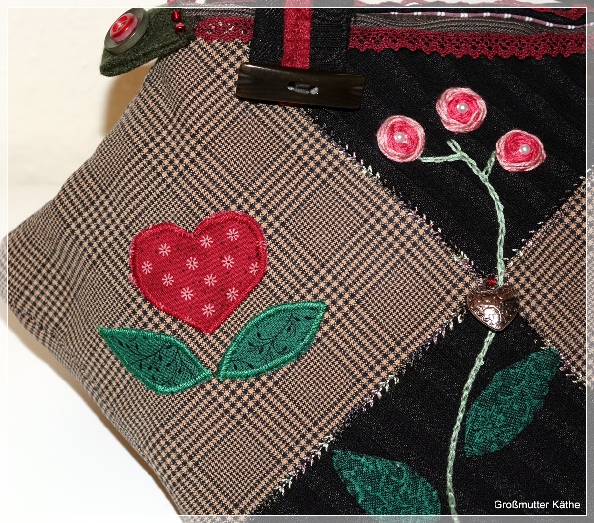 Upcycling Kleine Patchwork Handtasche