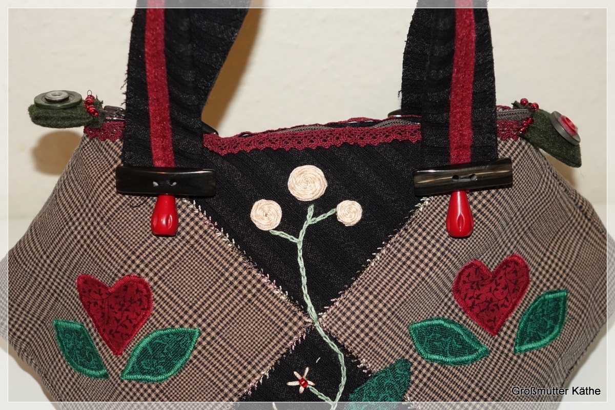 Upcycling Kleine Patchwork Handtasche