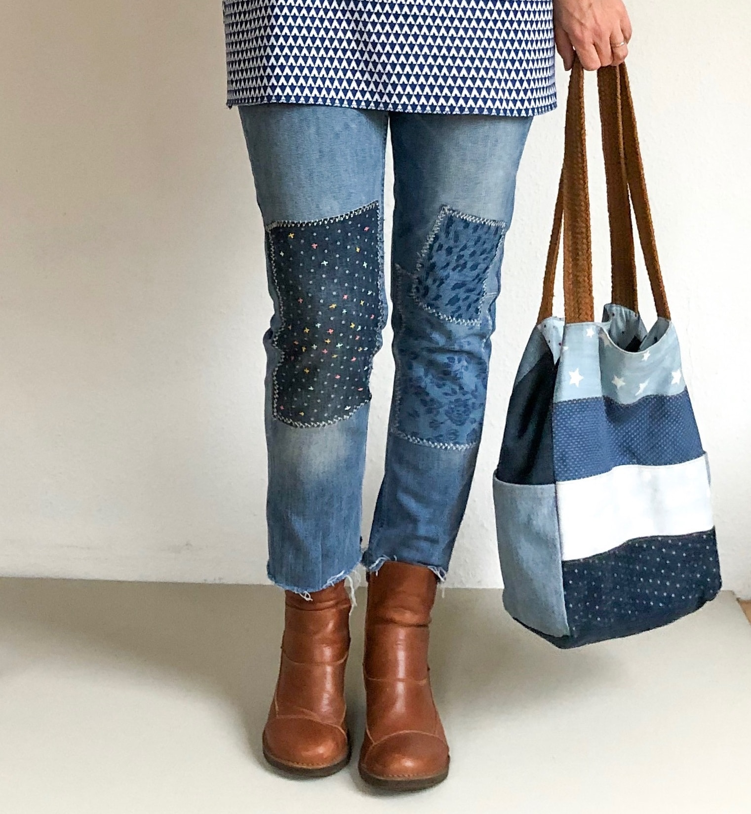 Jeans flicken // sashiko demin
