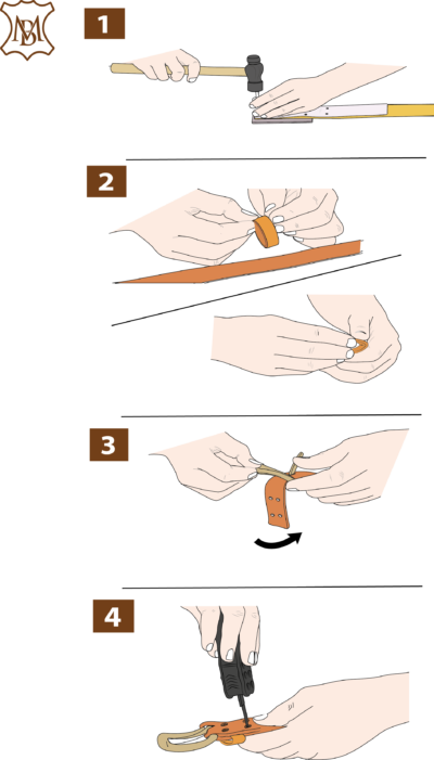 DIY Gürtelschnalle mit Nieten anbringen