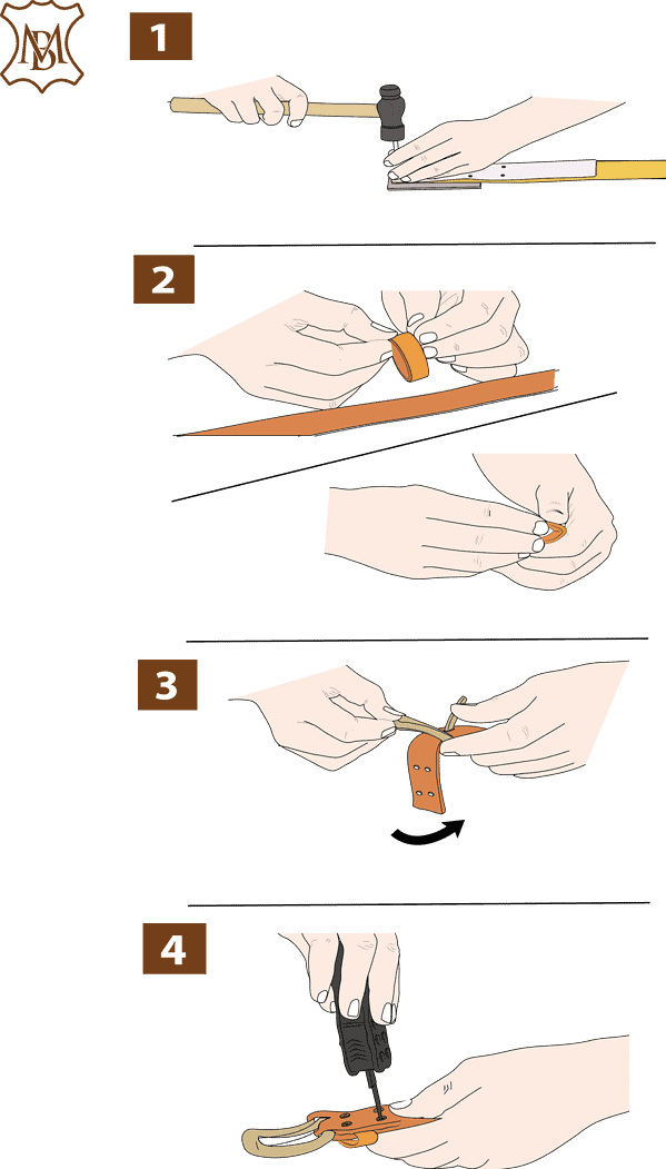 DIY Gürtelschnalle mit Nieten anbringen