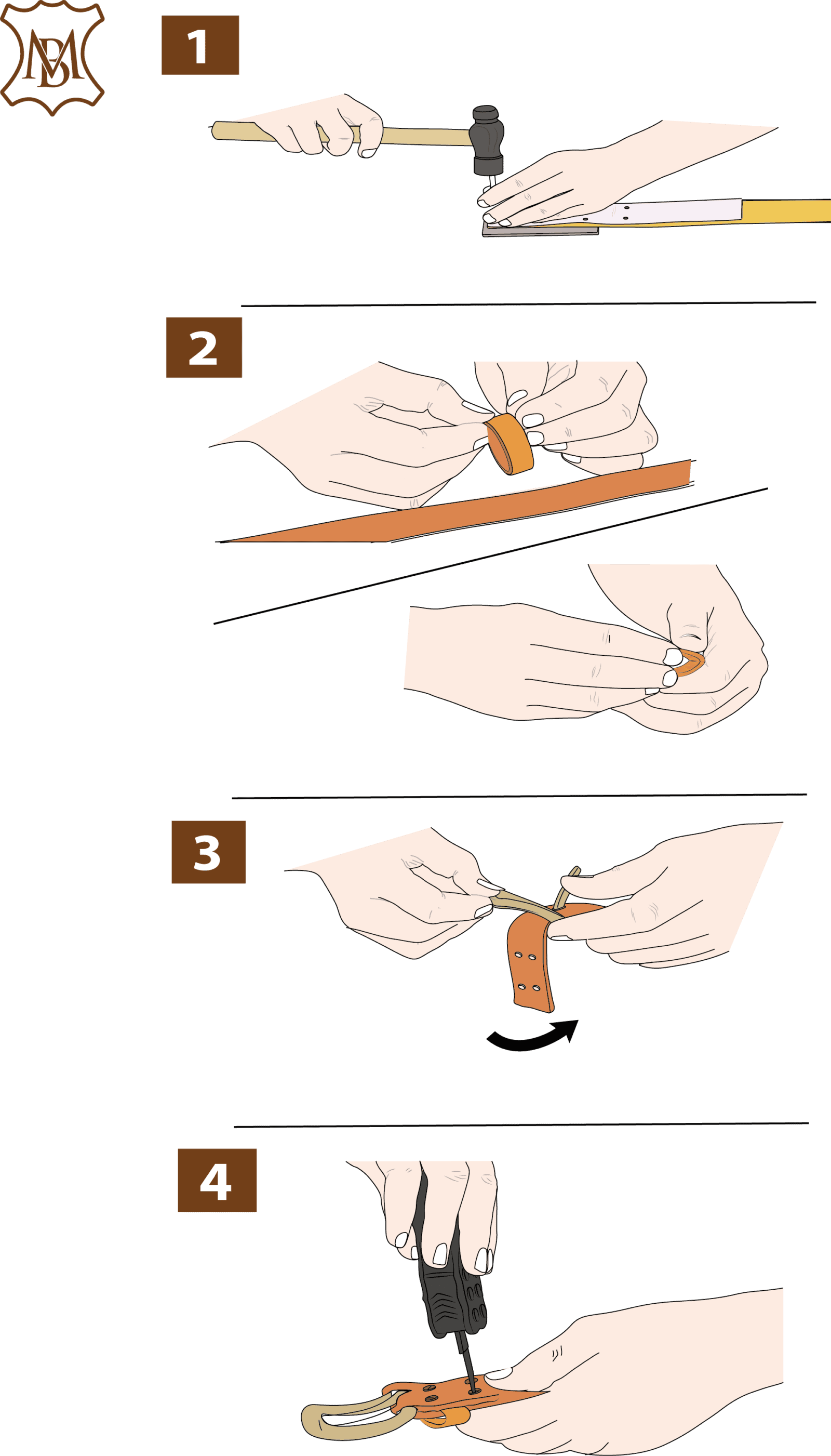 DIY Gürtelschnalle mit Nieten anbringen