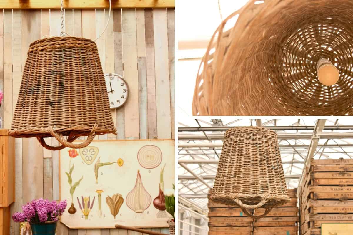 Upcycling: ein Korb als Lampenschirm