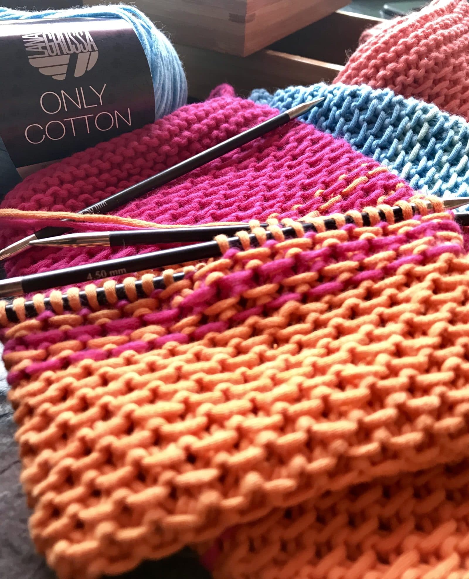 Waschhandschuhe stricken