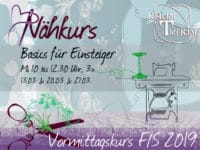 Nähkurs Basics für Einsteiger 3x Mi Vormittag 10 - 12.30 Uhr März