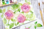 Rosen mit Aquarellfarben malen