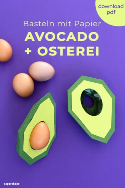Lustige Tischdeko - Papier Avocado als Eierhalter