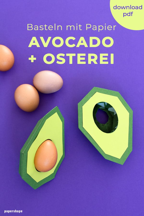 Lustige Tischdeko – Papier Avocado als Eierhalter