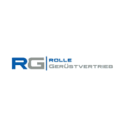 Logo des Unternehmens Rolle Gerüstvertrieb mit den Buchstaben RG in Blau und Grau, professionell gestaltet für Handmadekultur-SEO.