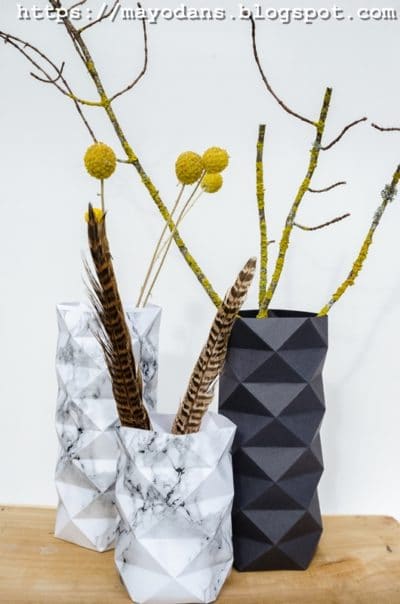 DIY Vasen oder Übertöpfe ganz einfach aus Papier falten