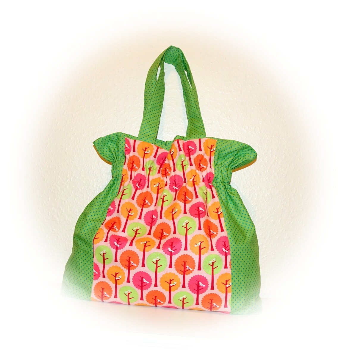 Patchworktasche / Einkaufstasche / Wendetasche mit Gummizug nähen