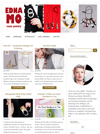 EDNA MO resin jewelry