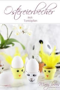 DIY-Eierbecher aus Tontöpfen in süßen Osterdesigns