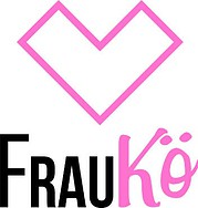 Logo von HANDMADE Kultur mit einem pinken Herz und dem Schriftzug FRAU im modernen Design, symbolisiert kreative Handarbeit und Frauenförderung in der Kulturbranche.