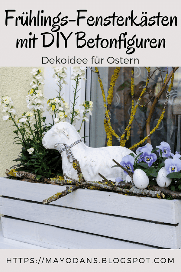 Frühlings-Fensterkästen mit DIY Betonfiguren