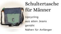 Upcycling Nähidee : Umhängetasche für Männer aus alten Jeans genäht