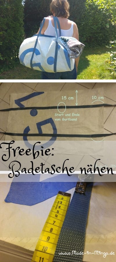 grosse Badetasche nähen - einfach erklärt- gratis Nähanleitung