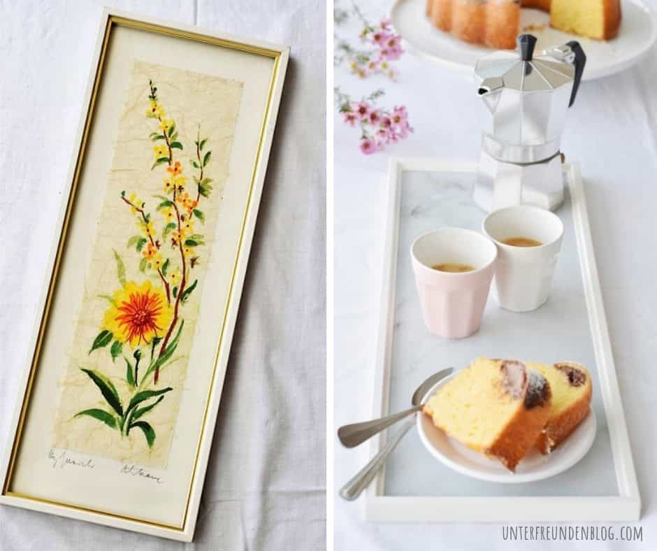 DIY / Upcycling: Altes Bild vom Flohmarkt wird Tablett im Scandi Style