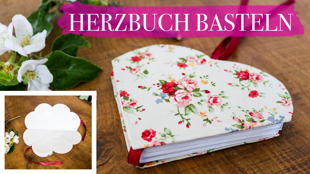 DIY – Herzbuch für Muttertag, als Poesiealbum, Gästebuch für Hochzeit oder Valentinstag