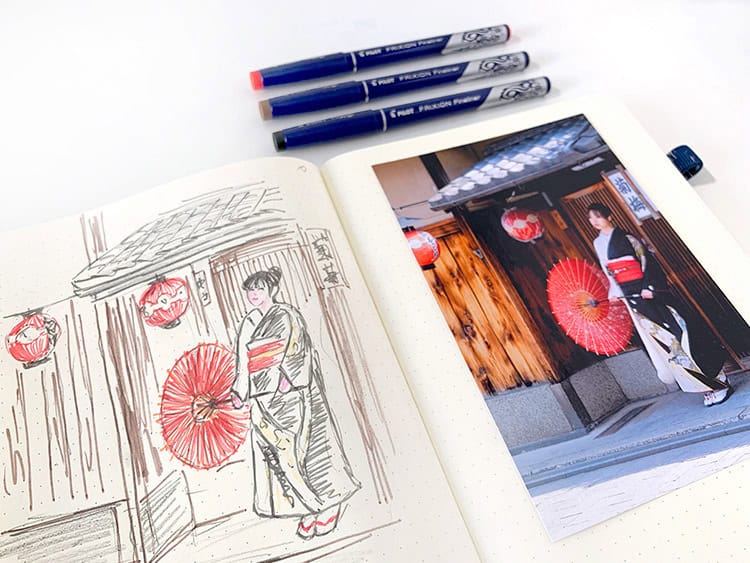 Fotos als Zeichnung ins Bullet Journal übertragen