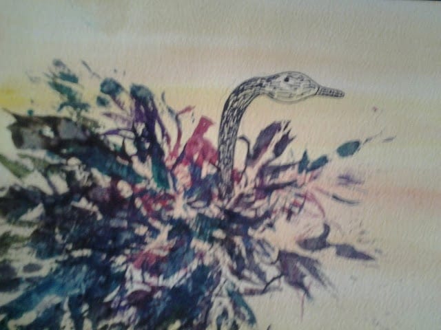 Paradiesvogel- ein Aquarell mit echter Feder gestalten