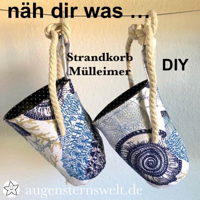Strandkorb Mülleimer nähen – DIY