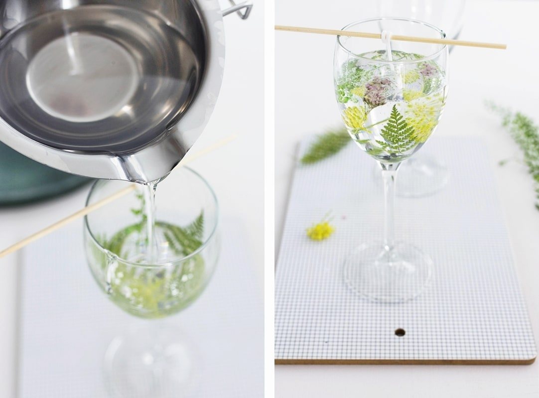 Sommerliche Gel-Kerzen mit echten Pflanzen einfach selber gießen