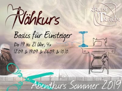 Nähkurs Basics für Einsteiger September 4x Do Abends  19 - 21.00 Uhr