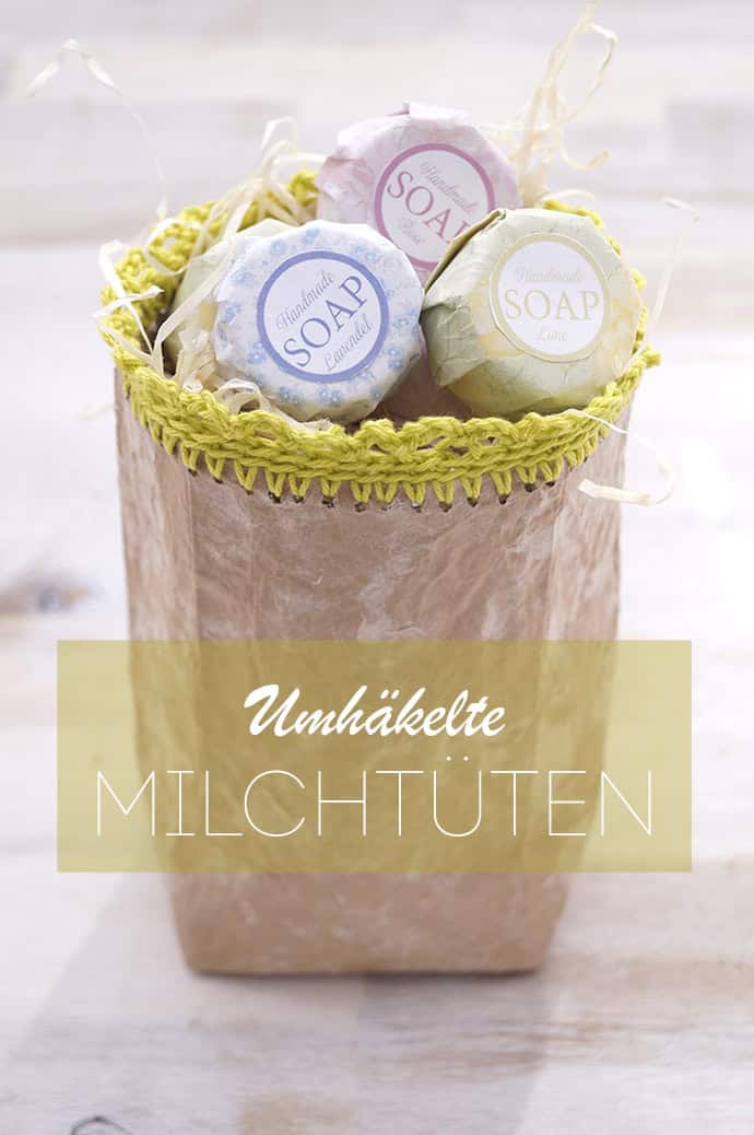 Umhäkelte Milchtüten – Ein prima Upcycling!