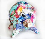 Patchwork-Sparschwein aus Altpapier und Stoffresten
