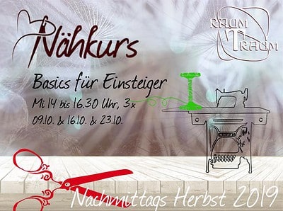 Nähkurs Basics für Einsteiger 3x Mi Nachmittags 14 bis 16.30 Uhr