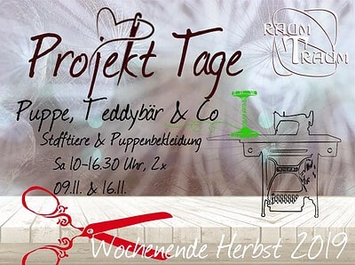 Nähkurs Projekt Stofftiere Wochenende November 2x Sa 10-16.30 Uhr